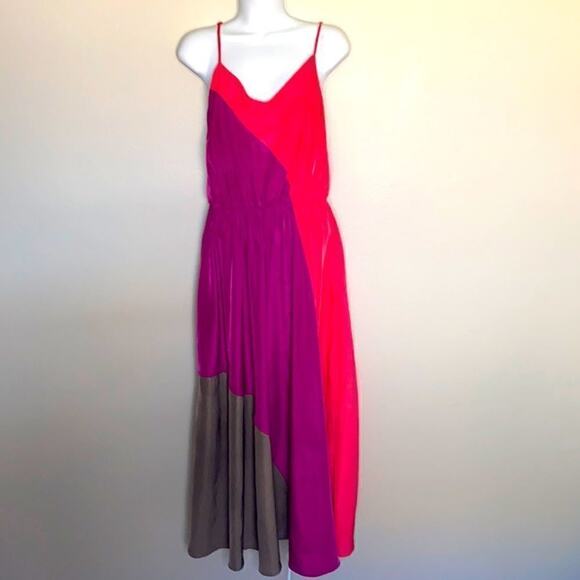 Lush? Maxi Spaghetti Strap Color Block Dress XS - Picture 2 of 16